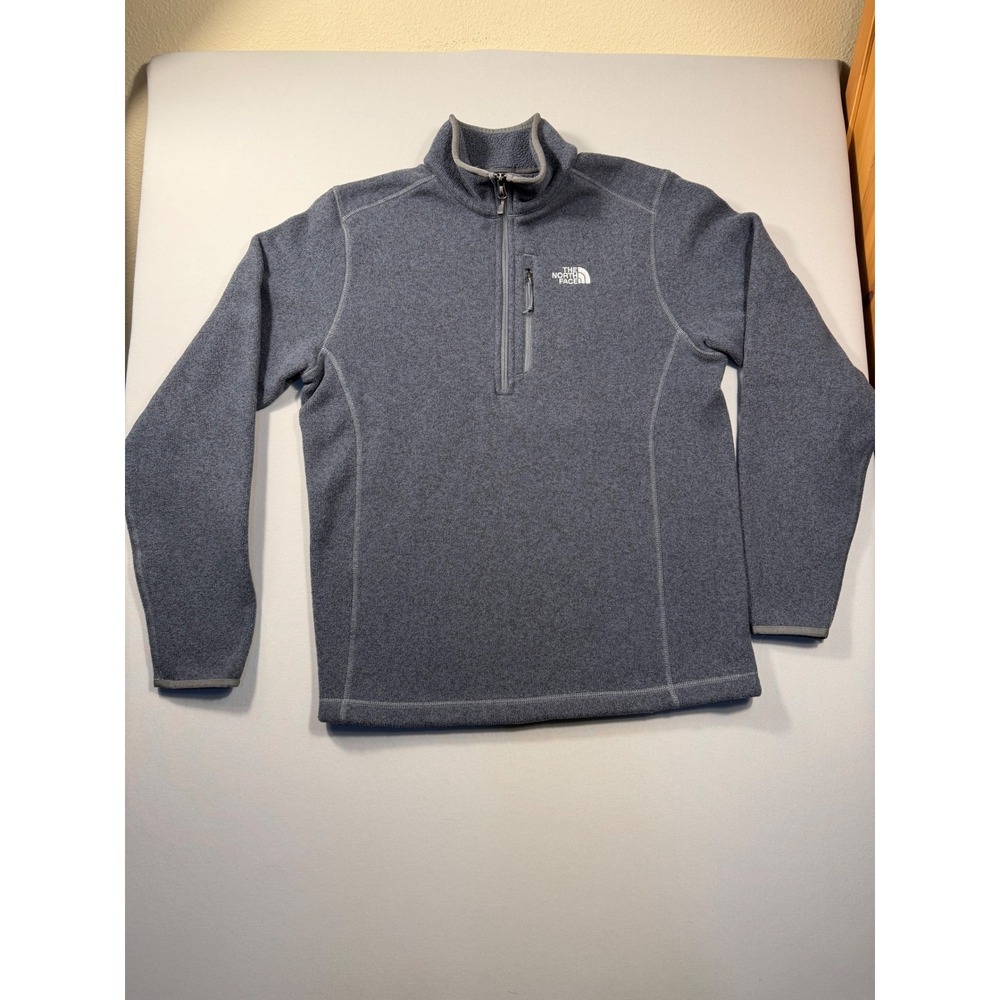 The North Face Mens Gordon Lyons 1/4 Zip Fleece Pullover Gray Medium